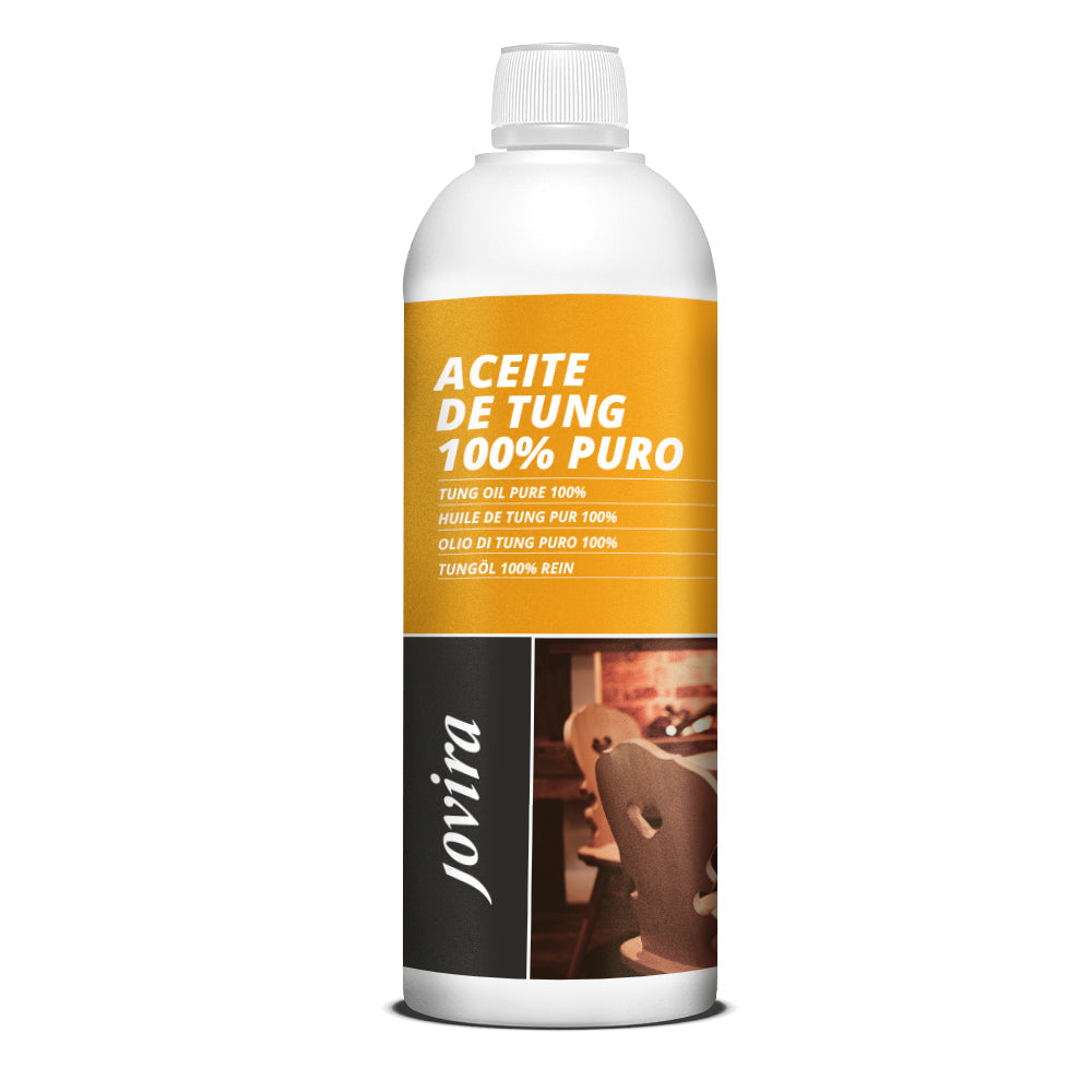 Aceite de Tung (100% Puro). Indicado para tratar la madera, protegiendola del sol y lluvia. Evita la entrada de humedades.