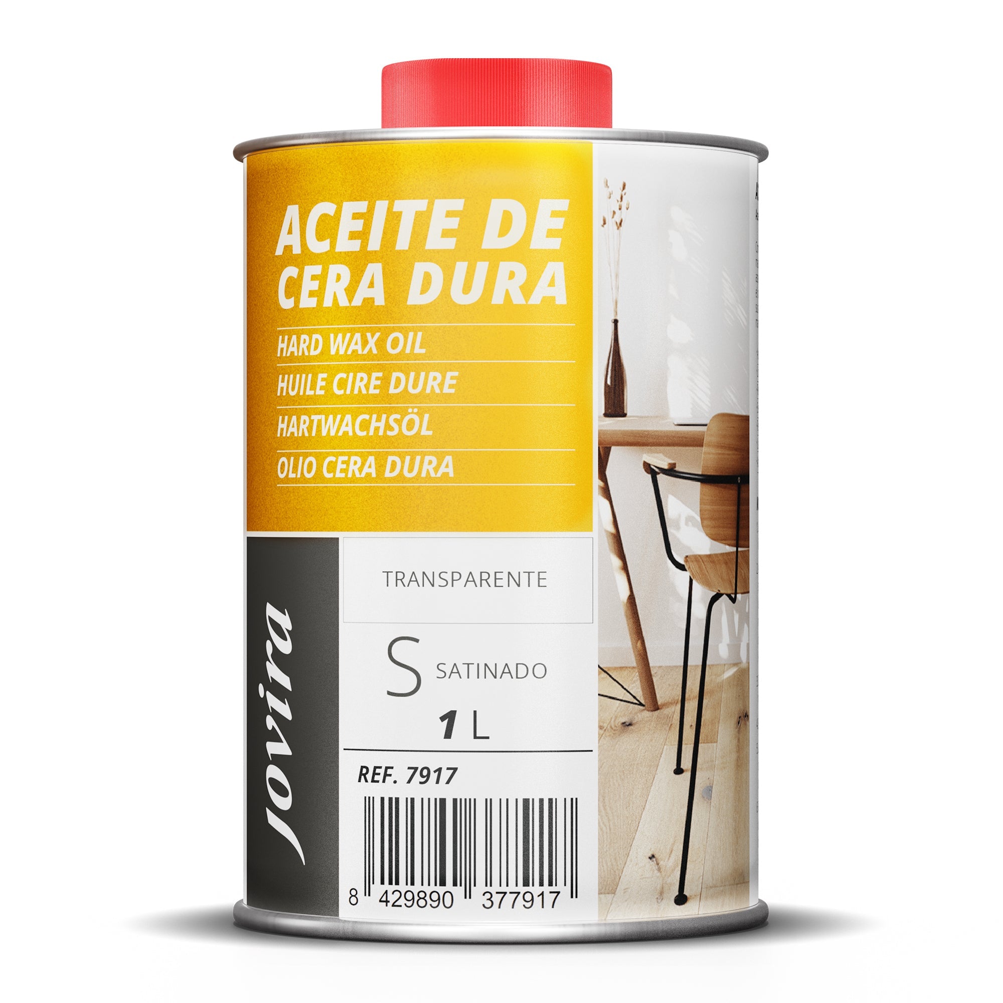 Aceite cera dura, incoloro, especial para uso en varios tipos de madera y suelos de madera.