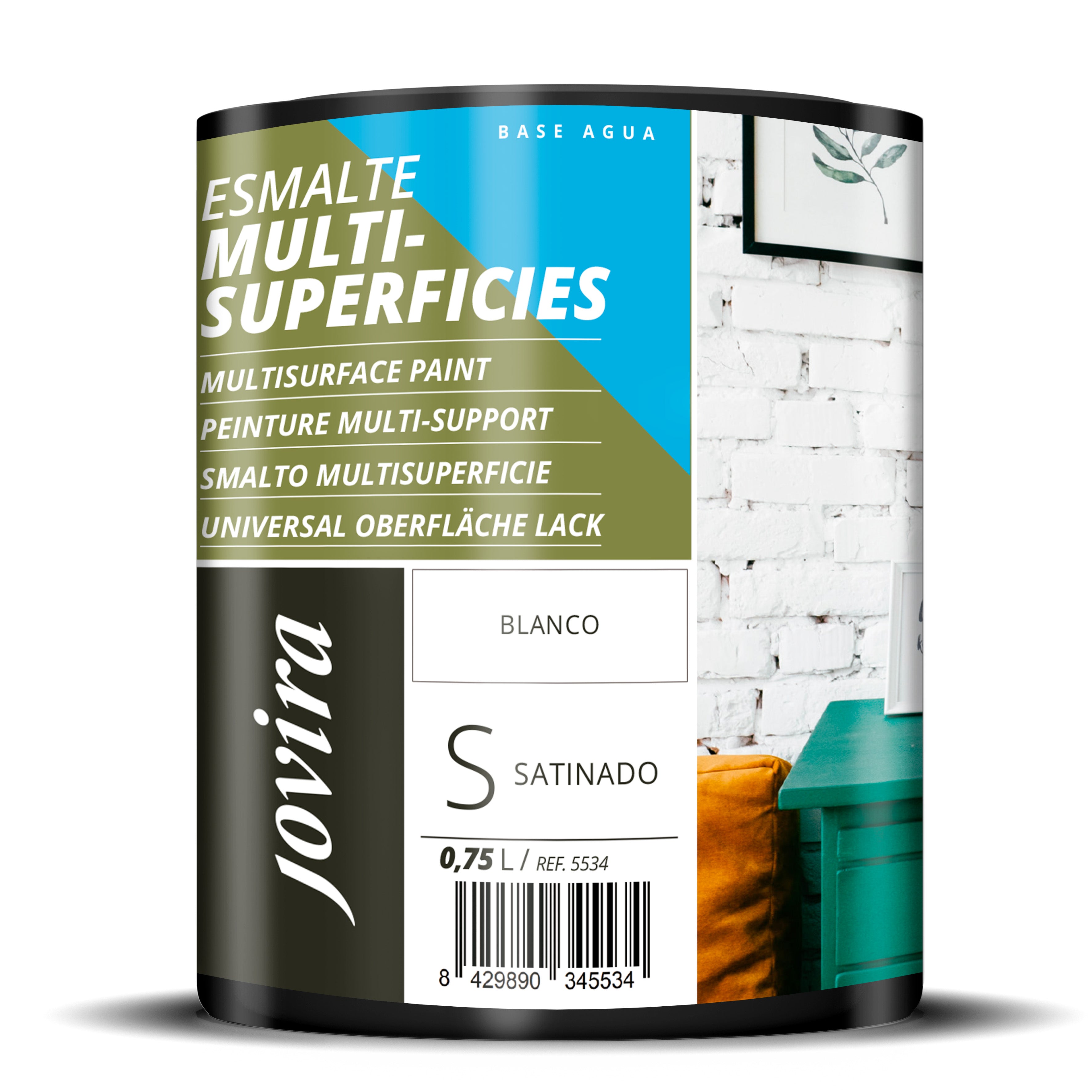 Esmalte Multisuperficies al Agua Satinado. Decora y protege superficies de difícil adherencia.