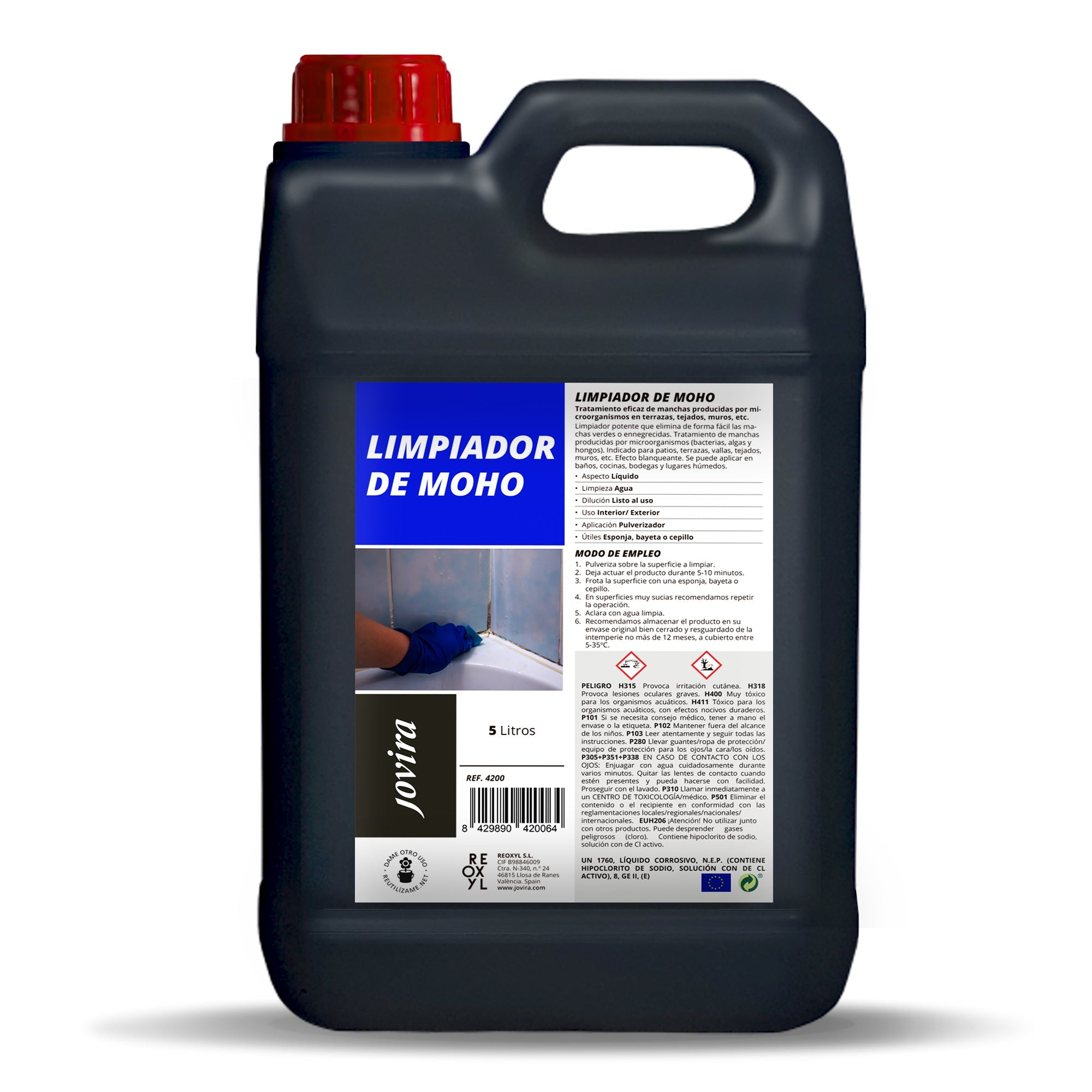 Limpiador de Moho  AZUL. Elimina el Moho. Eficaz para manchas de microorganismos