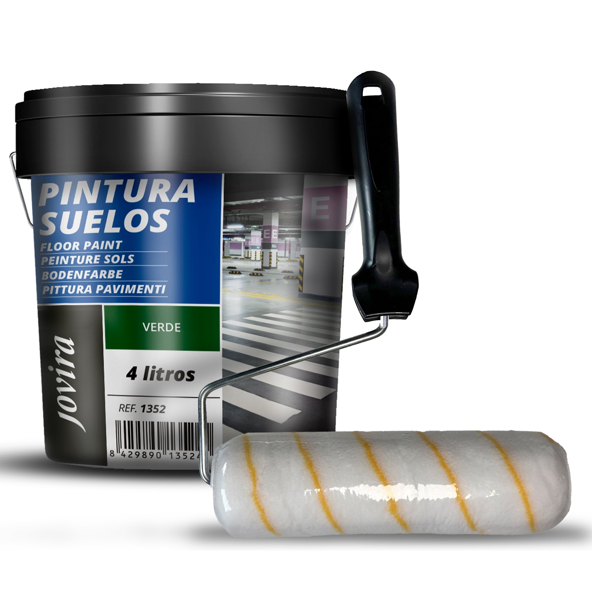 Pintura Suelos, Garajes y Pavimentos Deportivos en general, acabado Mate. Protege y decora las superficies de hormigón, cemento y asfalto.