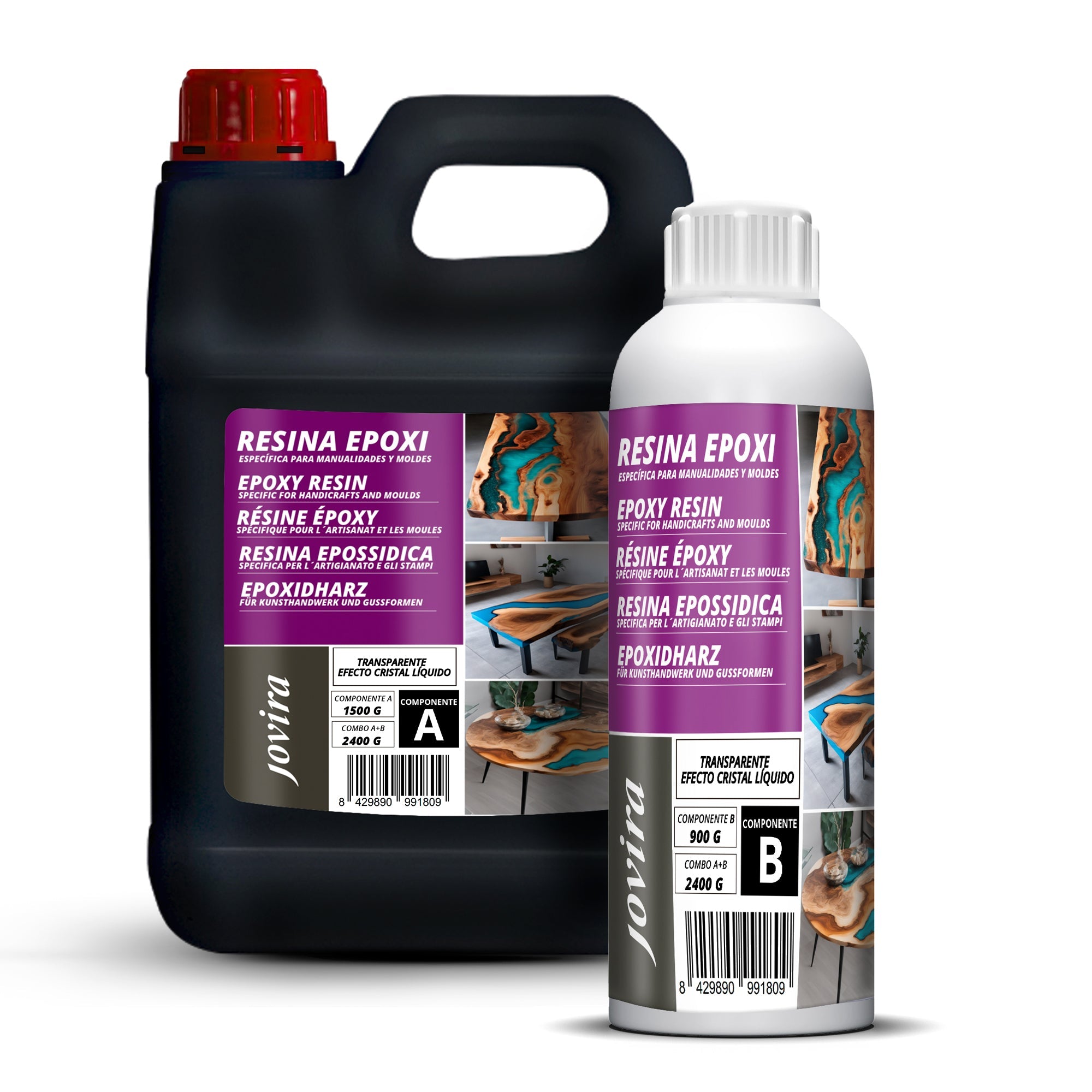 Resina Epoxi Transparente. Para manualidades, obras de arte, madera, mesas creativas madera, joyería artística, artesanía creativa, bricolaje.