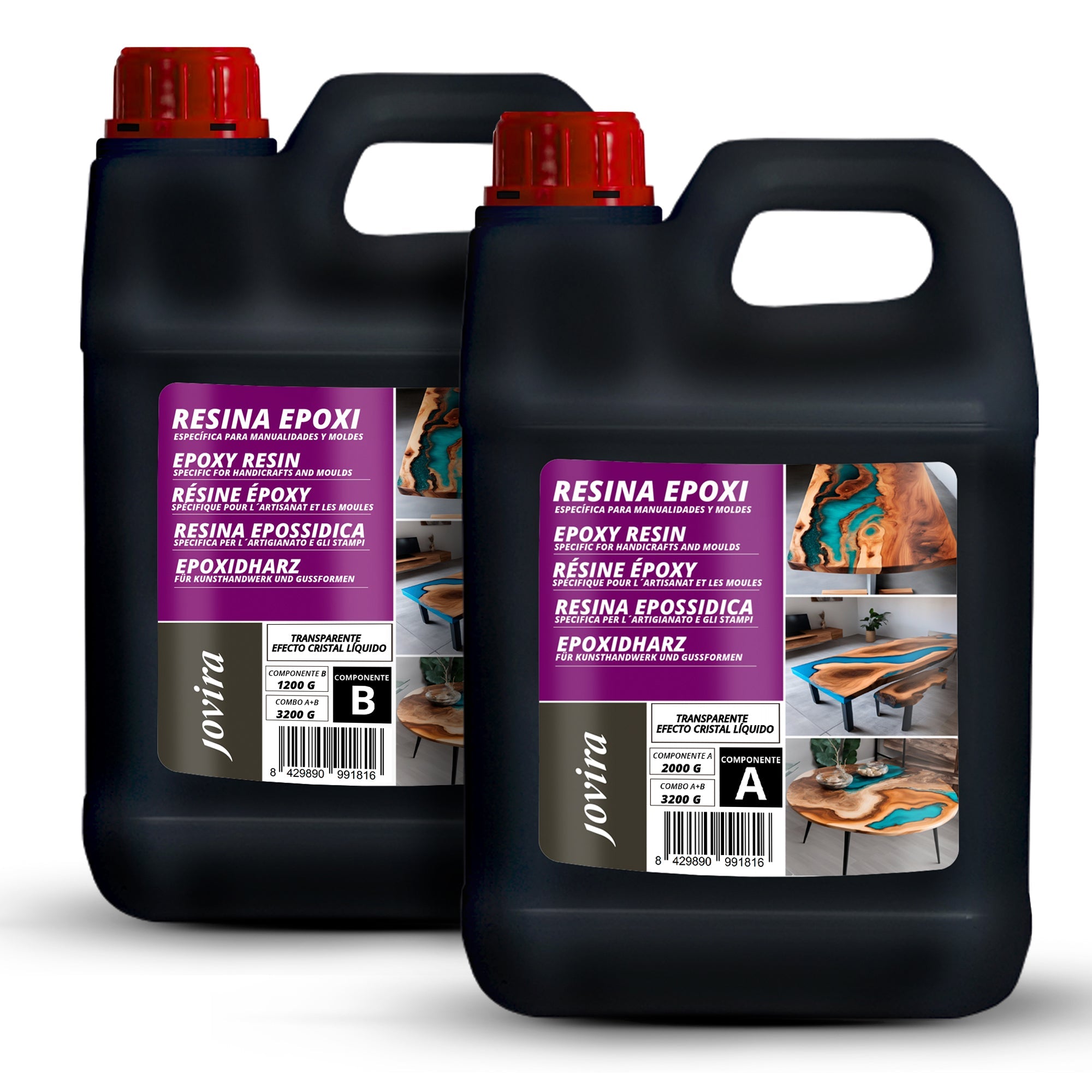 Resina Epoxi Transparente. Para manualidades, obras de arte, madera, mesas creativas madera, joyería artística, artesanía creativa, bricolaje.