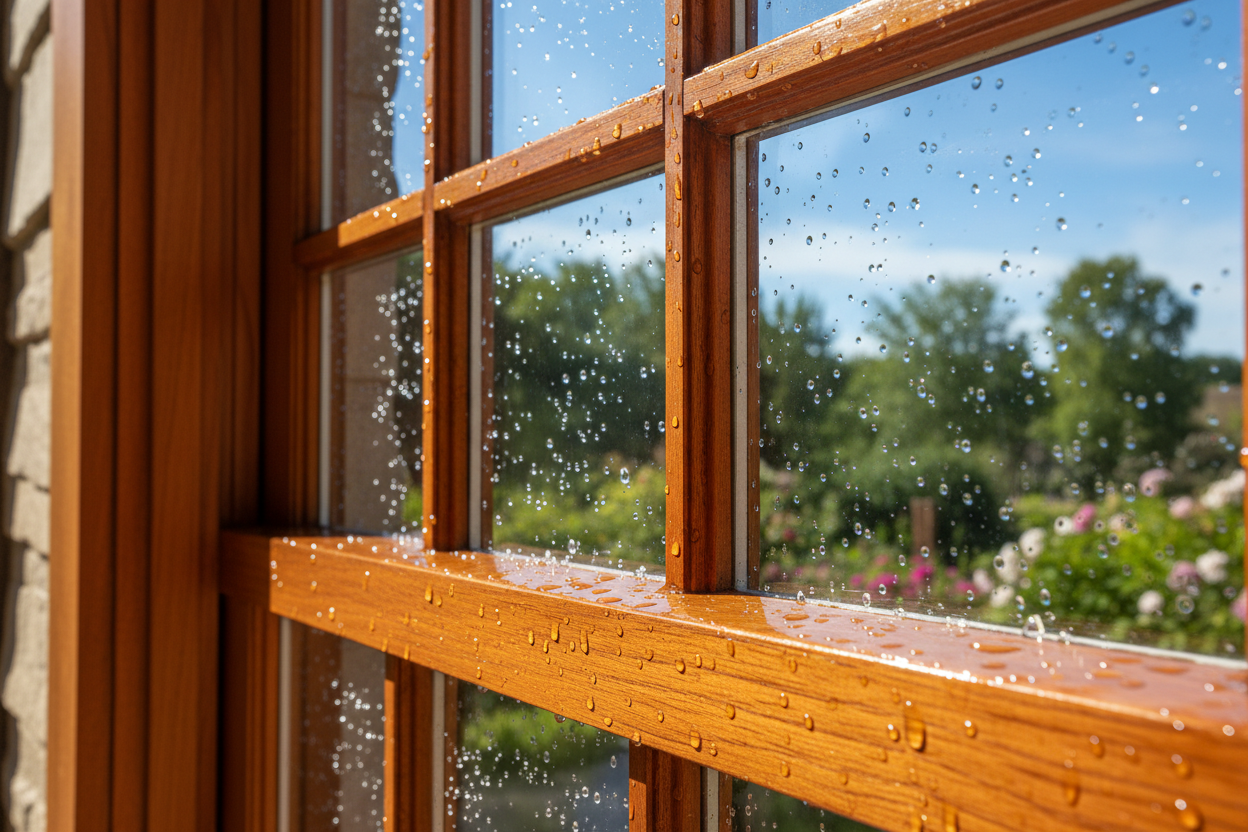 hazla mejor, que se vea un ventanal de madera 